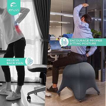ENOVI Original Starfish Ball Chair, Yoga Ball Chair Exercise Ball Chair Ergonomic Design for Home Of...
