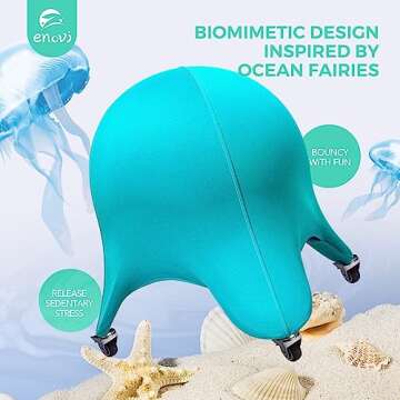 ENOVI Original Starfish Ball Chair, Yoga Ball Chair Exercise Ball Chair Ergonomic Design for Home Office Desk, Stability Ball & Balance Ball Seat