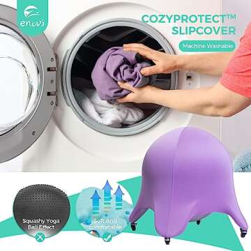 ENOVI Original Starfish Ball Chair, Yoga Ball Chair Exercise Ball Chair Ergonomic Design for Home Office Desk, Stability Ball & Balance Ball Seat