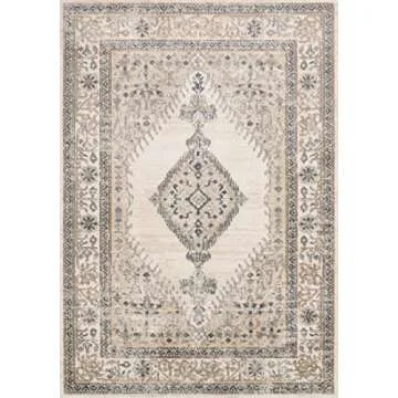 Loloi Teagan Collection 7'-11" x 10'-6" Area Rug in Oatmeal/Ivory - Large Area Rug, Soft Neutral Rug, High-Traffic Area Rug for Living Room, Bedroom, Home Office, Dining Area