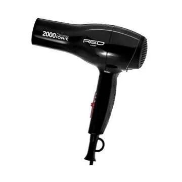 RED by Kiss Hair Dryer Ionic Hair Blow Dryer - Ceramic Technology, Anti-Frizz, 3 Heat Settings, Lightweight, 2 Detangler Piks