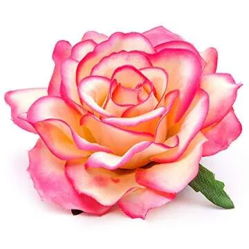 BABEYOND Rose Flower Hair Clips Bride Flower Hair Accessories Flamenco Dancer Pins (Red2 6PCS)