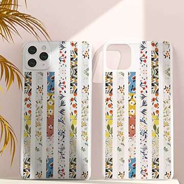 EnYan 4 Rolls Washi Masking Tapes Set, Japanese Decorative Writable Rural Natural Summer Autumn Flower Tape for DIY Crafts Arts Scrapbooking Bullet Journal Planners