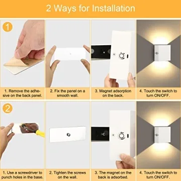 Lightess Battery Wall Sconce - Touch Control LED Indoor Lights