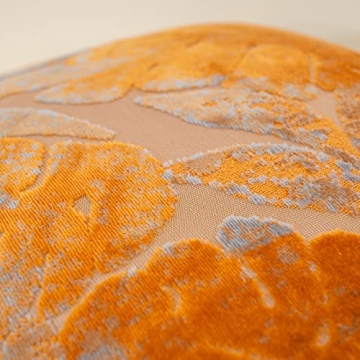 Yangest Grey Leaf Velvet Pillow Cover for Elegant Living