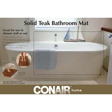 Conair Home Solid Teak Bathroom Mat