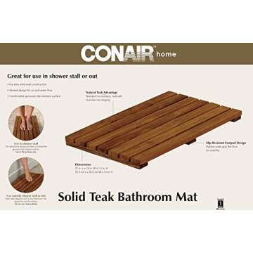 Conair Home Solid Teak Bathroom Mat