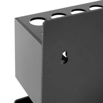 MyGift Wall Mounted Dry Erase Whiteboard Marker Holder Stand with 10 Marker Slots and Eraser Holder, Black