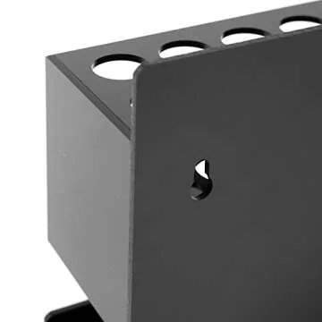 MyGift Wall Mounted Dry Erase Whiteboard Marker Holder Stand with 10 Marker Slots and Eraser Holder, Black