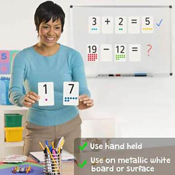 Magnetic Number Flash Cards - Large 0-25 Math Cards, Early Addition and Subtraction, Multiplication,...
