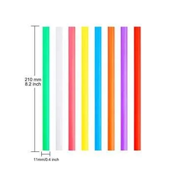 100 PCS Jumbo Smoothie Straws, Colorful Disposable Plastic Large Wide-mouthed Milkshake Straw (0.43"...