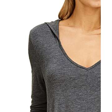 Jacansi Women Fall Maxi Hoodie Dress V Neck Plain Long Maxi Lounging Dresses (001-Dark Gray, M)