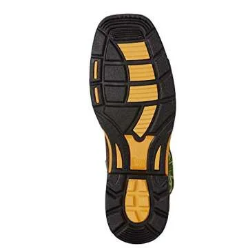 ARJ3S Mens Workhog Wide Square Toe Venttek Work Boot Bruin Brown/Grass Green 9