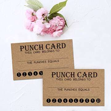50 Rewards Punch Cards-Incentive Cards For Kids, Students, Teachers, Small Business, Classroom, Chor...