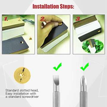 Hilitchi 50Sets M5 Brass Plated Phillips Chicago Screw Posts Binding Screws Assortment Kit for Scrapbook Photo Albums Binding, Leather Repair - Gold (M5 x 15mm-50Sets)