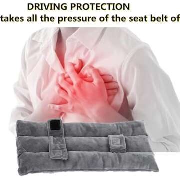 SKIYHON Seat Belt Pillow for Mastectomy Post-Surgery, Heart Surgery Recovery Support Cushion for Chest Chemo Port Pacemaker Bypass Hysterectomy Recovery Pillow (Gray)