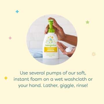 Babyganics Baby Shampoo + Body Wash Pump Bottle, Fragrance Free, 16oz