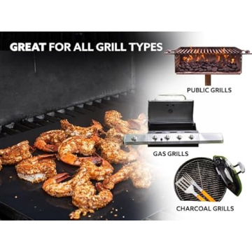 Kona Best BBQ Grill Mat - Heavy Duty 600 Degree Non-Stick Grill Mats Outdoor Grill | Premier BBQ Grill Accessories Nonstick Grill Matt (Set of 2) Engineered in The USA | 7-Year Warranty