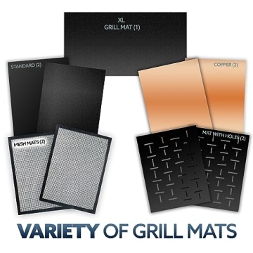 Kona Best BBQ Grill Mat - Heavy Duty 600 Degree Non-Stick Grill Mats Outdoor Grill | Premier BBQ Grill Accessories Nonstick Grill Matt (Set of 2) Engineered in The USA | 7-Year Warranty
