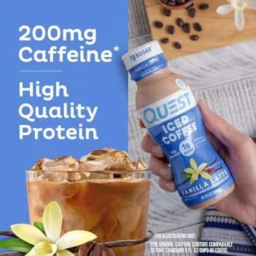 Quest Nutrition Vanilla Latte Iced Coffee, 10g Protein, 1g Sugar