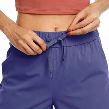 Willit Women's Shorts Hiking Athletic Shorts Yoga Lounge Active Workout Running Shorts Comfy Casual with Pockets Denim Blue L