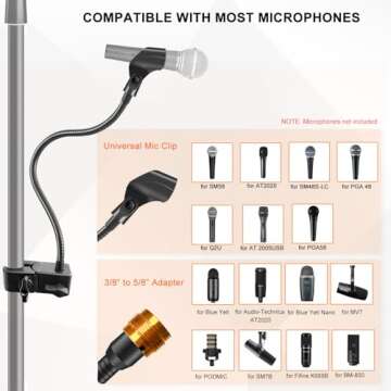 Versatile Gooseneck Microphone Stand with Super Clamp