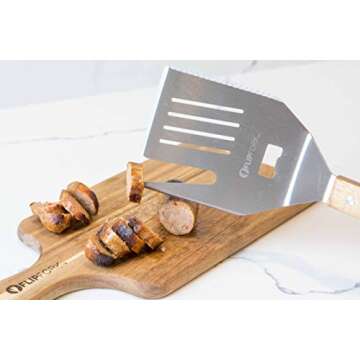 FlipFork Boss - 5 in 1 Grill Spatula with Knife, Fork, Bottle Opener and Turner BBQ Tools. All in One Grill Accessories Set for Outdoor Grills. 18 inch Grilling Accessories BBQ Set