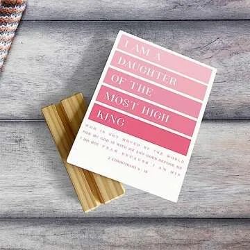 Bible Verse Rustic Desk Decor with Stand for Home