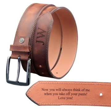 Eagle Epic Personalized Leather Belt for Anniversary - Handcrafted Custom Belt for Him, Valentines D...