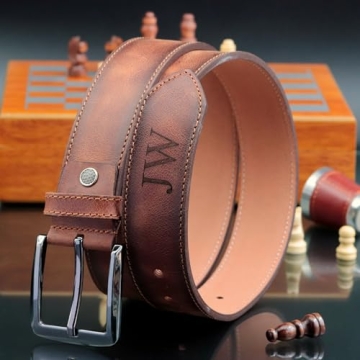 Personalized Leather Belt - Customizable Gift for Him