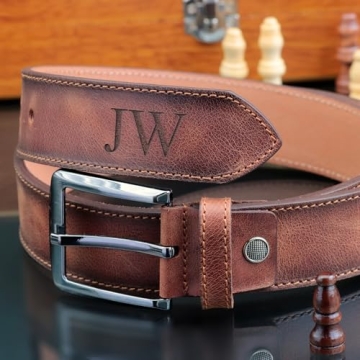 Personalized Leather Belt - Customizable Gift for Him