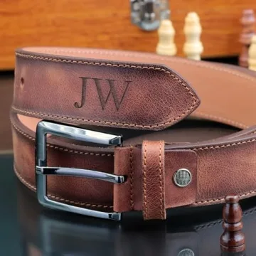 Personalized Leather Belt - Customizable Gift for Him