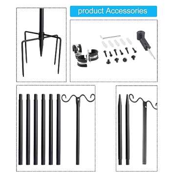 Lightdot Outdoor String Light Poles, 9FT Metal Patio Light Poles Post for Outside with Fork for Outside Hanging Backyard Garden, Deck Lighting Stand for Parties, Wedding, Halloween Decor -2Pack