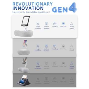 Versatile Tablet Stand & Ereader Pillow Holder with Trays