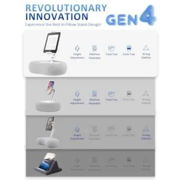 Versatile Tablet Stand & Ereader Pillow Holder with Trays