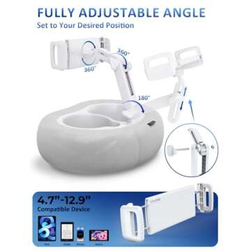 Versatile Tablet Stand & Ereader Pillow Holder with Trays