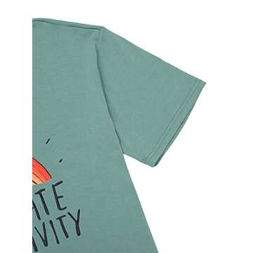 Remidoo Women's Oversized Casual T-Shirt - Green Rainbow Print