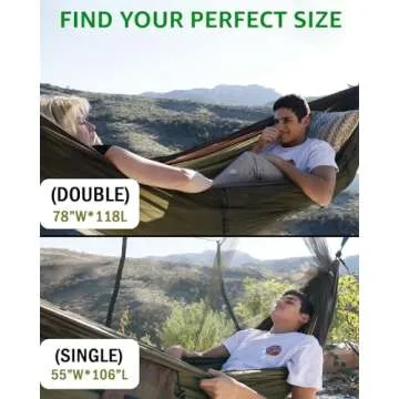 Sunyear Camping Hammock - Double Portable Hammock with Net