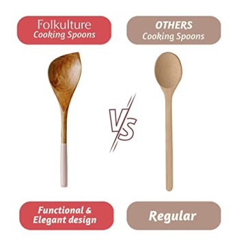 Folkulture Wooden Spoon Set Eco-Friendly Non-Toxic Kitchen Utensils