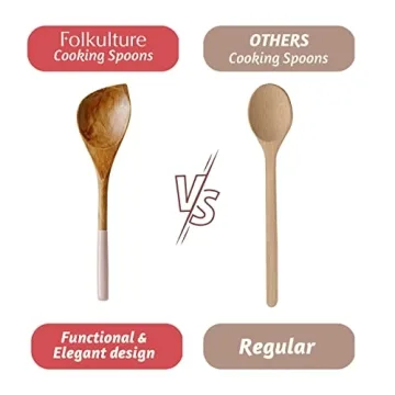 Folkulture Wooden Spoon Set Eco-Friendly Non-Toxic Kitchen Utensils