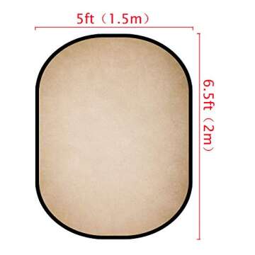 Kate Gray Pop up Backdrop Beige Collapsible Backdrops for Photography Vintage Studio Portable Backdrop for Vedio Shooting, 5x6.5ft