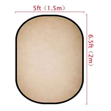 Kate Gray Pop up Backdrop Beige Collapsible Backdrops for Photography Vintage Studio Portable Backdrop for Vedio Shooting, 5x6.5ft