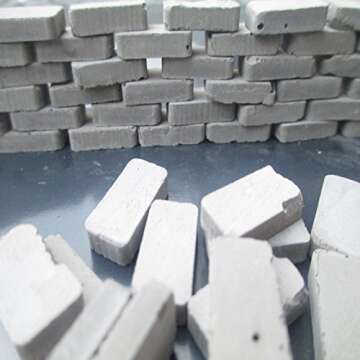 BAENRCY 250pcs Brick Building Set Dollhouse Miniature Bricks Mini Bricks Model (Grey, 1:35)