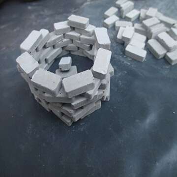 BAENRCY 250pcs Brick Building Set Dollhouse Miniature Bricks Mini Bricks Model (Grey, 1:35)