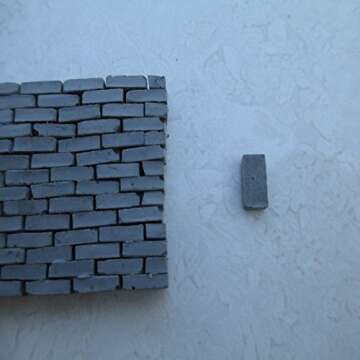 BAENRCY 250pcs Brick Building Set Dollhouse Miniature Bricks Mini Bricks Model (Grey, 1:35)
