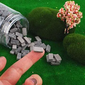 BAENRCY 250pcs Brick Building Set Dollhouse Miniature Bricks Mini Bricks Model (Grey, 1:35)
