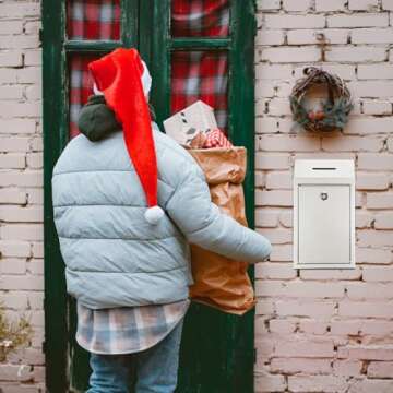 Yaocom Metal Donation Cash Box Collection Safe Suggestion Box with Lock Wall Mounted Mailbox Delivery Ballot Container for Home Office Outdoor Door