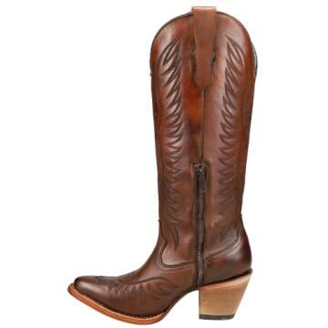 CORRAL Women's Embroidery Cowhide Knee-High Boots