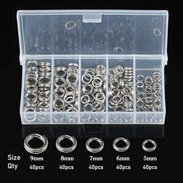 GREATFISHING 200PCS Stainless Steel Split Ring Tackle Set