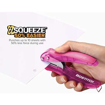 Bostitch Office inLIGHT Reduced Effort One-Hole Punch, One Unit per Package, Assorted Colors, No Color Choice (2401)